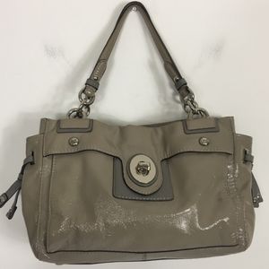 Authentic Coach Gray Patent Leather Purse Bag